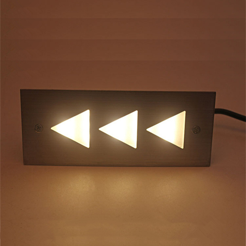 Outdoor courtyard arrow step light aisle 3W long corner light ramp step light stainless steel led floor light