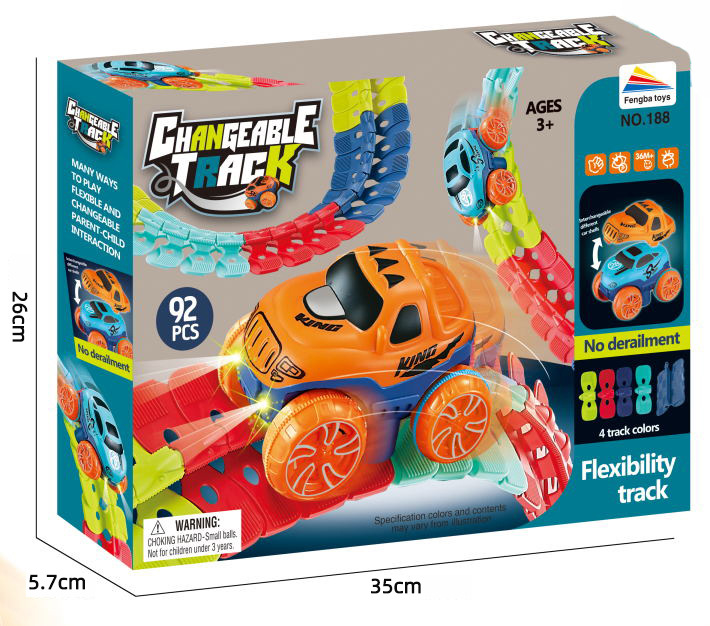 Iluminación transfronteriza inteligencia coche eléctrico variedad Montaña Rusa coche de ferrocarril juguete para niños coche de ferrocarril montado flexible