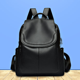 (Cross-border trading), trend backpack, fashionable leather bag, genuine leather, high-end