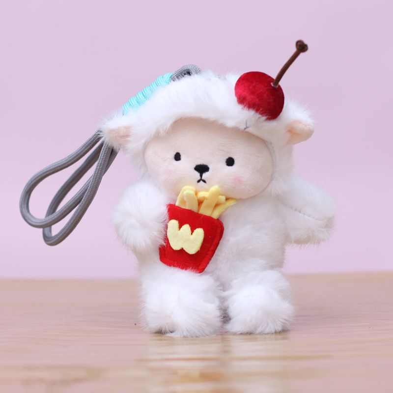 网红甜品小羊挂件可爱小白羊毛绒玩具公仔包包挂饰玩偶钥匙扣娃娃|undefined