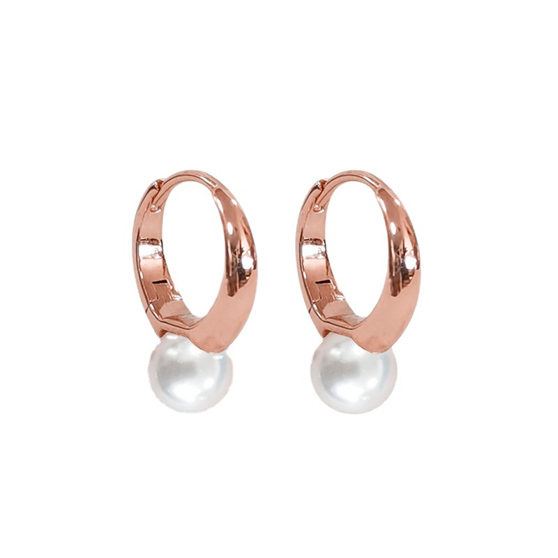 Estilo coreano S925 Plata pequeños pendientes de perlas simples de las mujeres pendientes de temperamento de moda retro pendientes ins pendientes artísticos