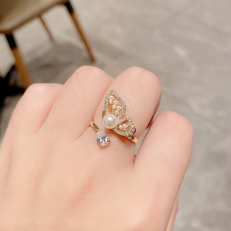 Anillo De Mariposa Con Gota De Agua Coreana display picture 1