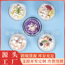 精品创意清凉玻璃碗冰箱贴白果蜜水汤清凉丸等清凉汤树脂内景装饰