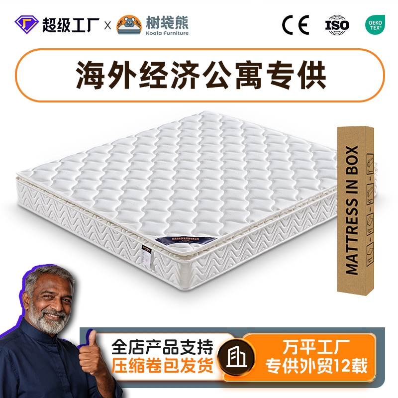 Cross-Border Vacuum Compression Roll-Packed Mattress Durable Mattress Bagged Silent Spring Mattress B&B Apartment Special Mattress