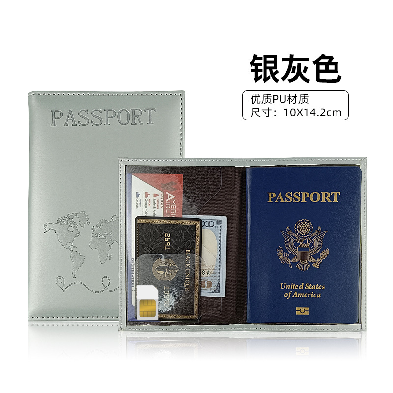 Funda protectora de pasaporte de cuero de 11 colores de punto transfronterizo PU Cubierta de pasaporte que cambia de color de piel Bolsa de pasaporte de certificado