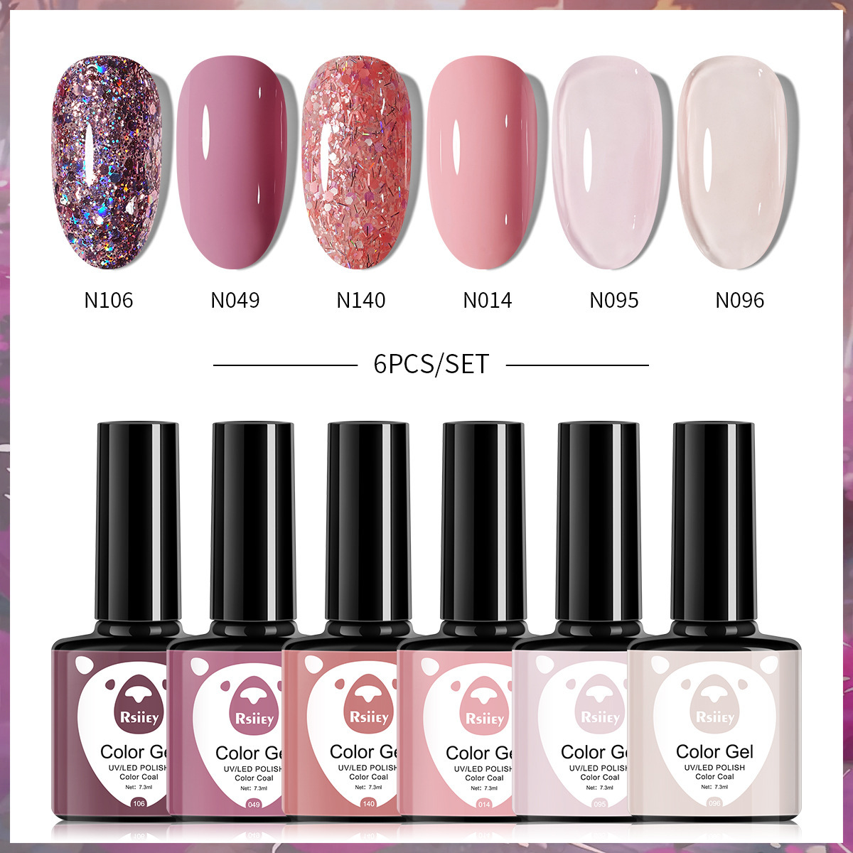 6-color nail polish glue suit popular color painted glossy cat eye UV phototherapy glue for nail salon