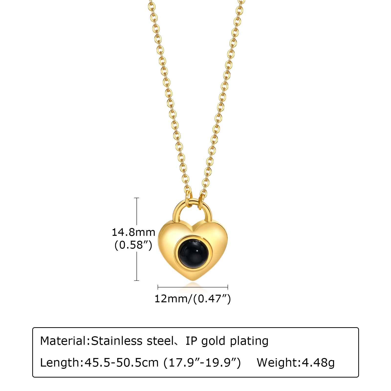 Retro Heart Shape Stainless Steel Plating Pendant Necklace 1 Piece