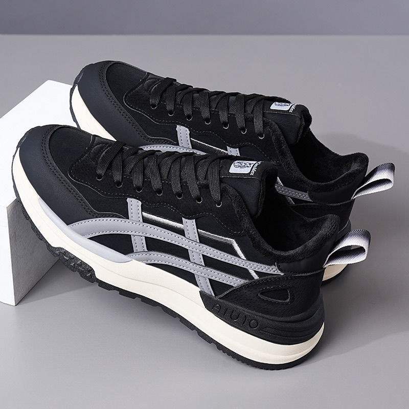 年轻人2025男鞋运动鞋新款跑步百搭潮鞋休闲阿甘鞋秋冬季加绒保暖