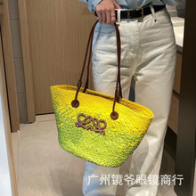 【LO正確版本】23夏季新款菜籃子編織手提女包大容量度假旅游包