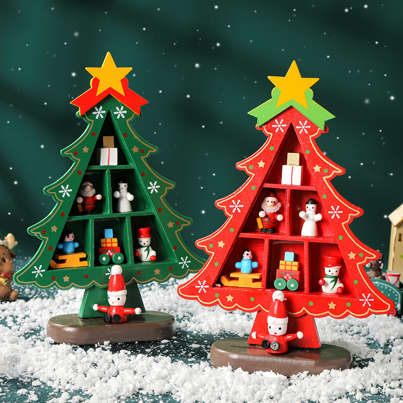 デスクトップ木製クリスマスツリーホームミニクリスマスツリー装飾ギフト小さなクリスマス装飾品新しいクロスボーダー|undefined