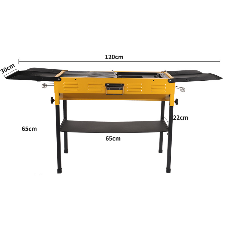 Gran barbacoa portátil plegable barbacoa parrilla al aire libre camping barbacoa parrilla freír y hornear de doble uso horno de carbono al por mayor