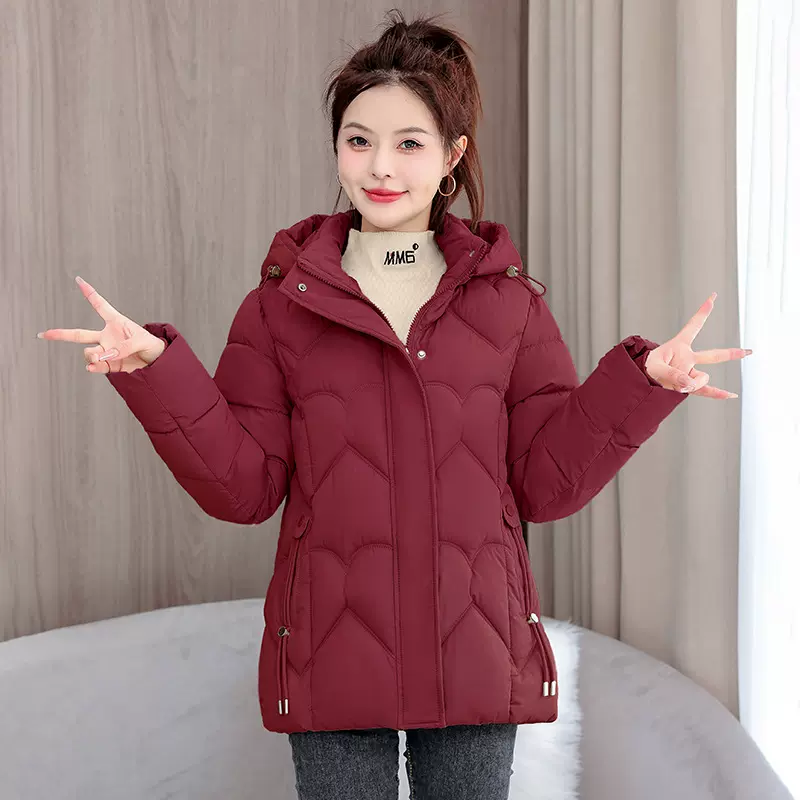 羽绒棉服女冬装2024年新款棉衣韩版修身小棉袄短款加厚连帽外套潮
