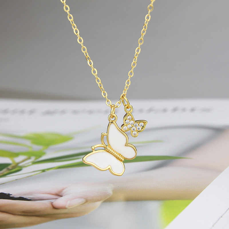European and American Ins Cross-Border New Arrival Butterfly Necklace Womenu0027s Foreign Trade in S