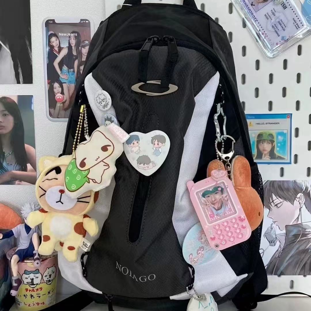 노이 고 컬러 대비 책가방 기능이있는 민지 진웬 수영장 배낭 대용량 학생 클래스 레저 가방