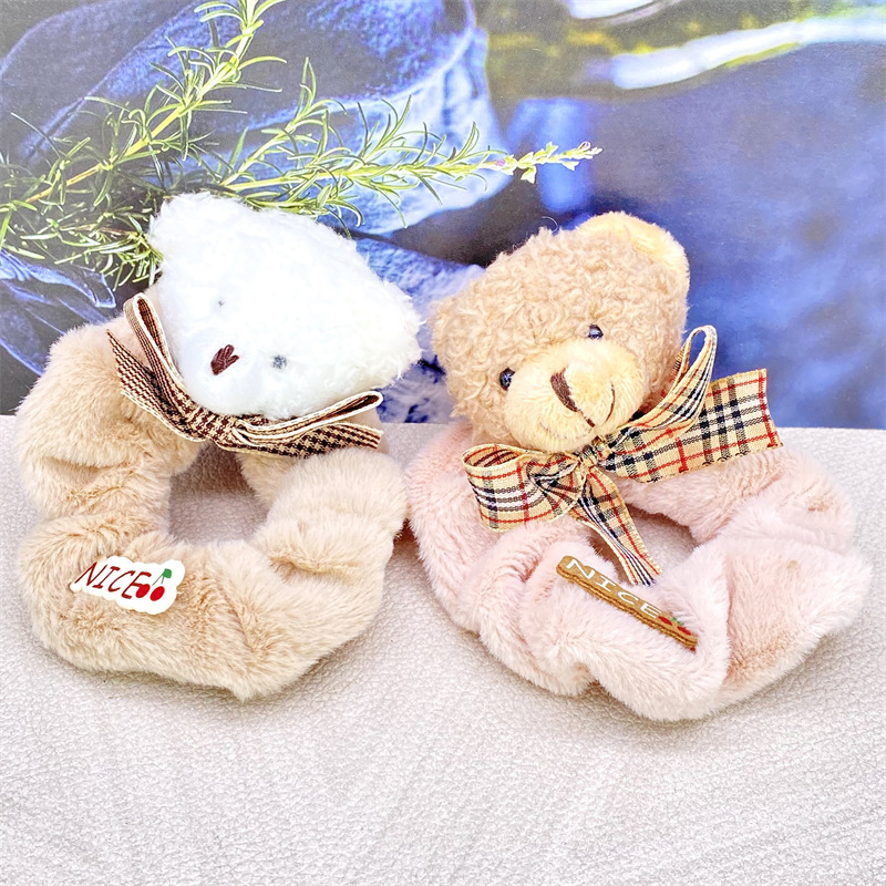 El otoño y el invierno Super lindo felpa banda de pelo de los niños lindo Yugui perro pequeña princesa cuerda de pelo dulce melodía Piel de goma cuerda de pelo