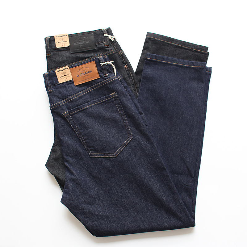 Original Color Denning Spring and Summer Thin Washed Loose Straight Japanese Style Retro Solid Color Simple Casual Denim Trousers for Men