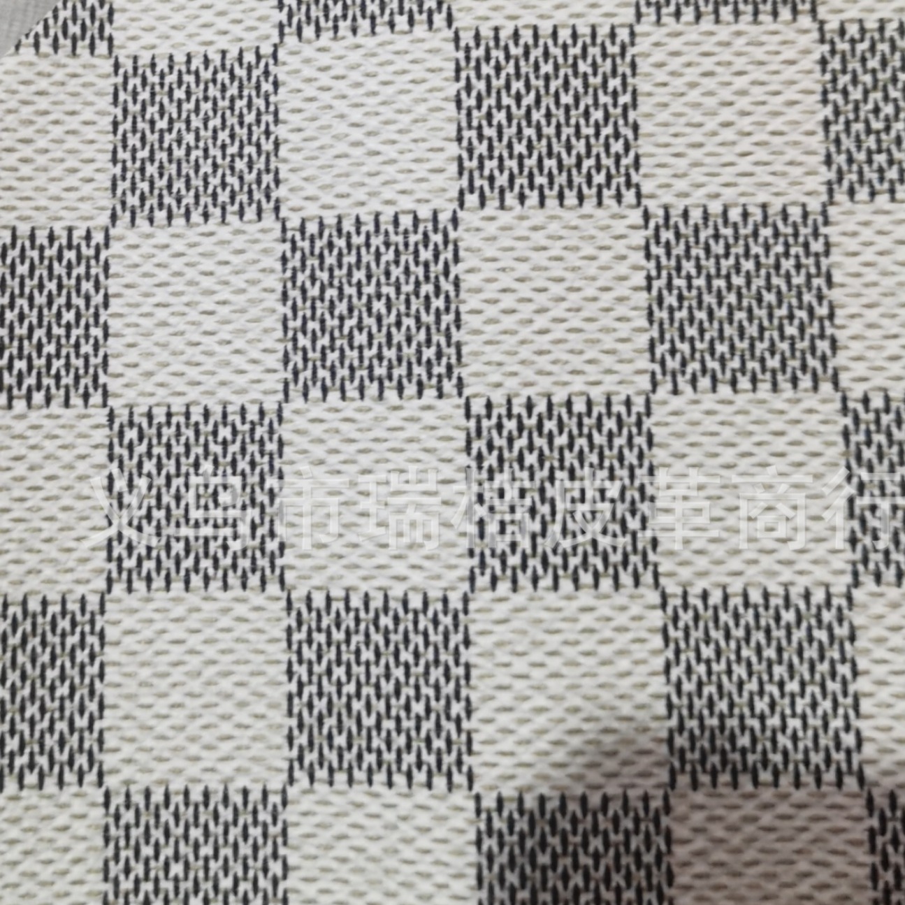 大方格双色PVC人造革