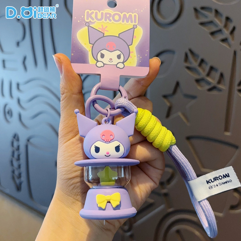 正版三丽鸥格纹草莓系列钥匙扣HelloKitty库洛米玩偶可爱包包挂饰|undefined