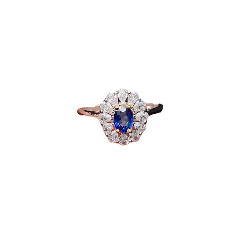 Golden white sapphire universal ring with stone jade
