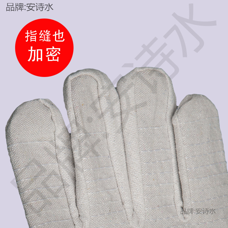 双层24线帆布手套 机械厂 加大加厚劳保手套批發电焊工手套白色