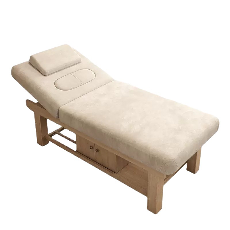 Cama de belleza, cama de masaje especial para spa con orificios, cama de terapia de medicina tradicional china de madera maciza, cama de masaje para centro de salud