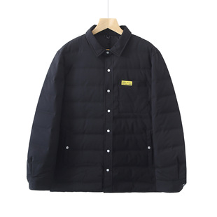 Plus size light men's down jacket extra large fat guy I autumn and winter men's thin light lapel shirt coat