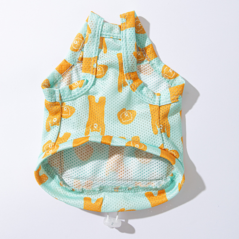 Verano perro elástico oso tracción sandala sombrero set gatito refrigeración Teddy Bear mascota ropa de perro