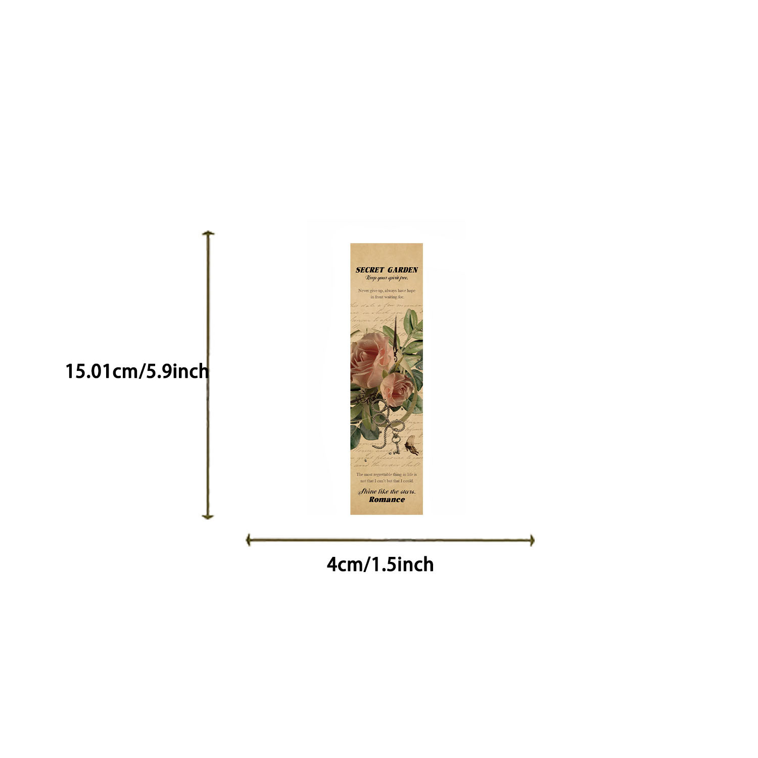 68g Weight Bookmark Stationery Type a Pack of 30 Quantity School, Graduation Occasion Paper Material Letter, Rose Pattern Retro, Pastoral Style A Pack Of 30 Letter Rose School Graduation Paper Retro Pastoral Bookmark 无