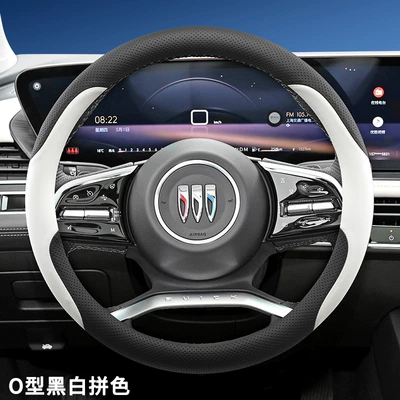 Suitable for 25 New Buick Lacrosse Steering Wheel Covers Century 24 Regal Aivia Version Ultra-Thin Genuine Leather Without Hand Sewing (Steering wheel cover) - 23-25-lacrosse-black-and-white-ultra-thin-nappa-leather-other
