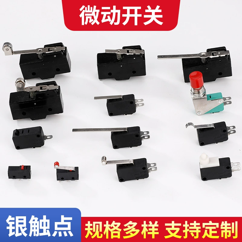 Кнопка для путешествий, микропереключатель для мыши, KW7, малый контакт, водонепроницаемый, трехногий роликовый, нормально закрытый концевой выключатель с отверстием.
