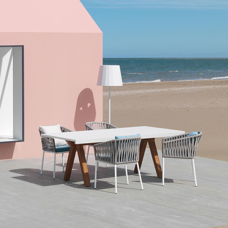 Al aire libre mesa y silla simple pequeño jardín balcón nórdico comedor silla patio villa ratán silla mesa de café combinación fábrica directa hogar