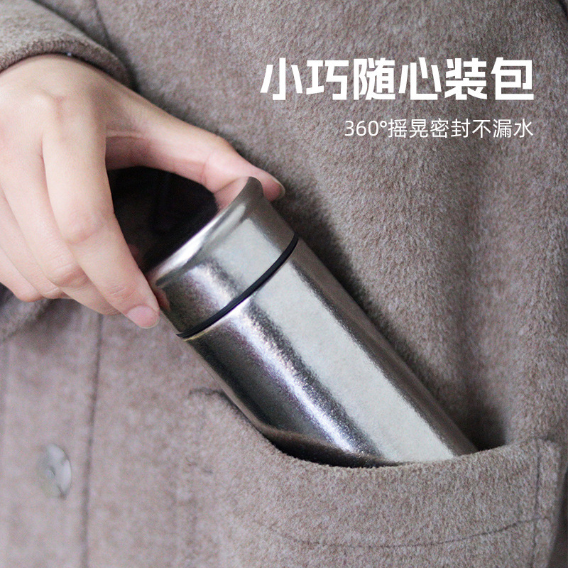 内外纯钛金保温杯迷你保温杯简约小容量便携水杯高档超轻礼品钛杯|undefined