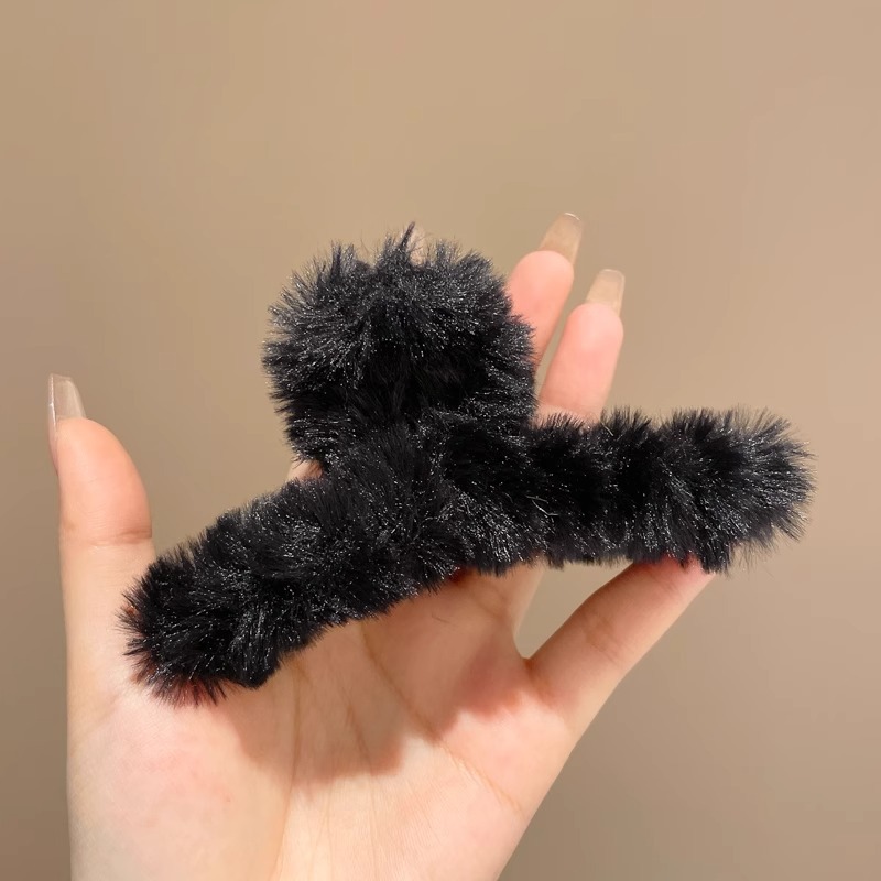 Otoño y invierno de tamaño grande clip de tiburón clip de pelo de peluche de alta calidad en la parte posterior de la cabeza clip de pelo de peluche clip de agarre