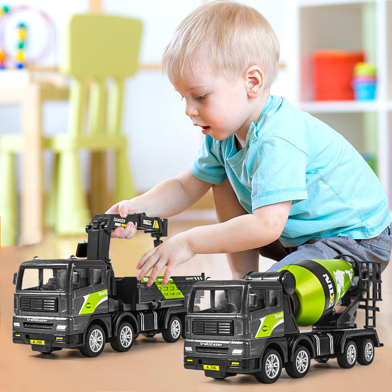 男の子向けおもちゃ、慣性式ダンプカー、子供用掘削機、合金製クレーン、ダンプトラック、建設車両のおもちゃ、屋台販売|undefined