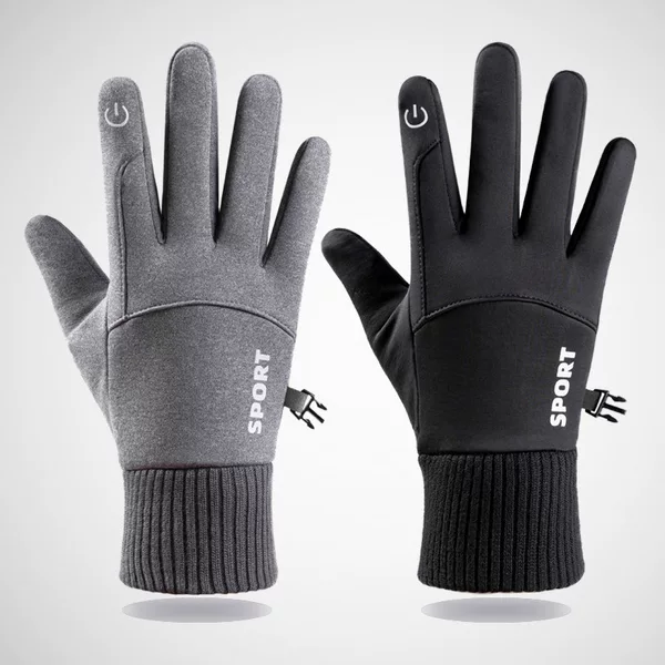 Cycling Touchscreen Gloves Men's Winter Warm Electric Motorcycle Anti-Slip Fleece-Lined Thick Windproof Outdoor Sports Gloves