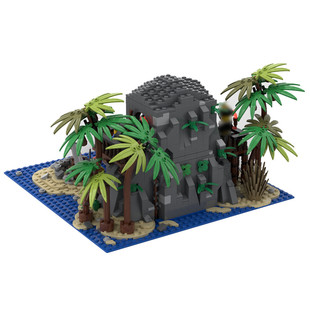 Moc-112573 Pirate Island Model with Ship, Cannon and Palm Trees 1157 Particle Number