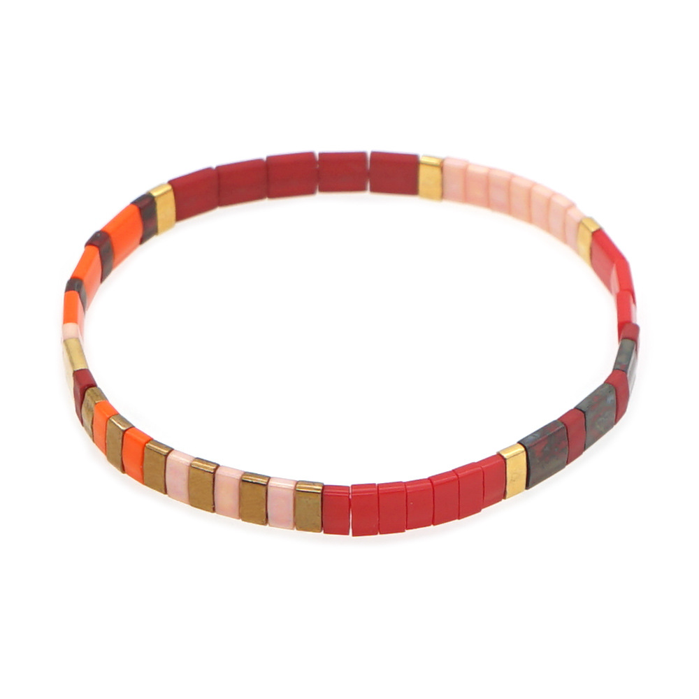 Retro Square Tila Beads Glass Wholesale Bracelets display picture 2