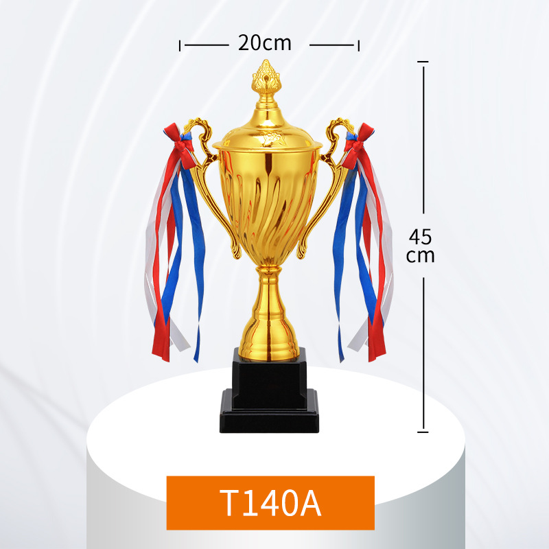 Trofeos metálicos personalizados para partidos de fútbol, baloncesto, escuelas de baile, competiciones deportivas y jardines de infancia con grabado e impresión de alta calidad.