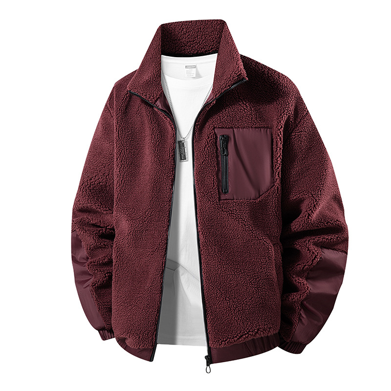 Cross-Border Cashmere Jacket Men's Autumn and Winter Stand-Up Collar Polar Fleece Casual New Foreign Trade Jacket Cardigan Outdoor Men's Clothing