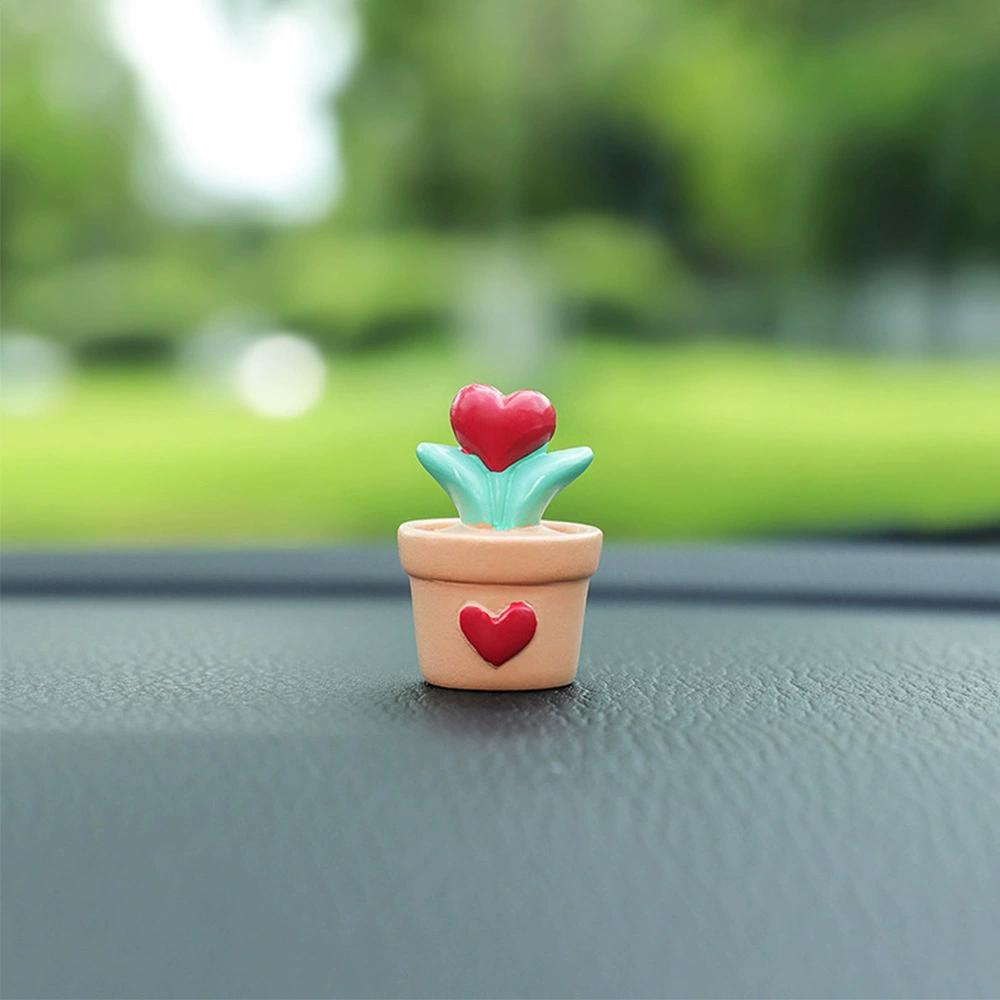 Милые миниатюрные сердечки, маленькие горшочки из смолы, мелкие украшения, аксессуары, детали для самостоятельного изготовления, декор для центральной консоли автомобиля.