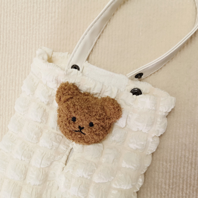 Korean-style cute bear tissue box cover for car seat backs, suitable for babies and children