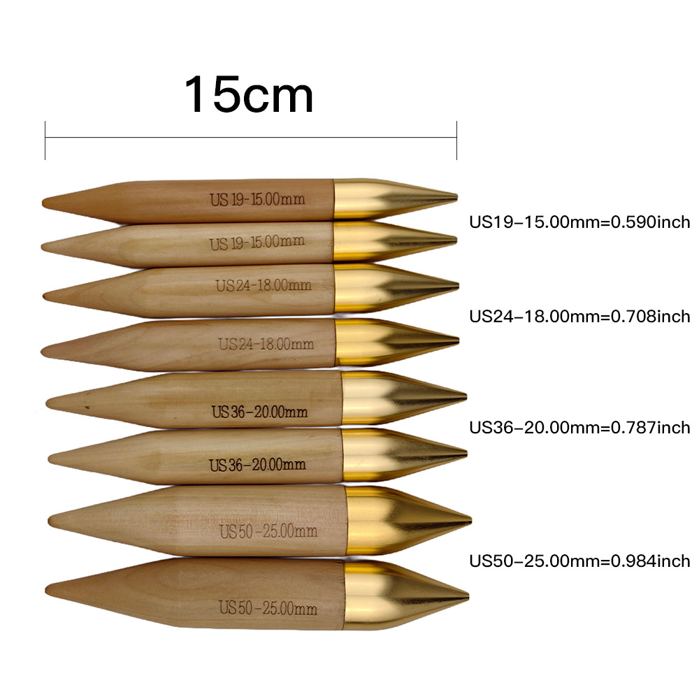 Herramientas de crochet transfronterizas aguja de madera gruesa aguja de suéter gruesa 15mm18mm20mm25mm selección de radio