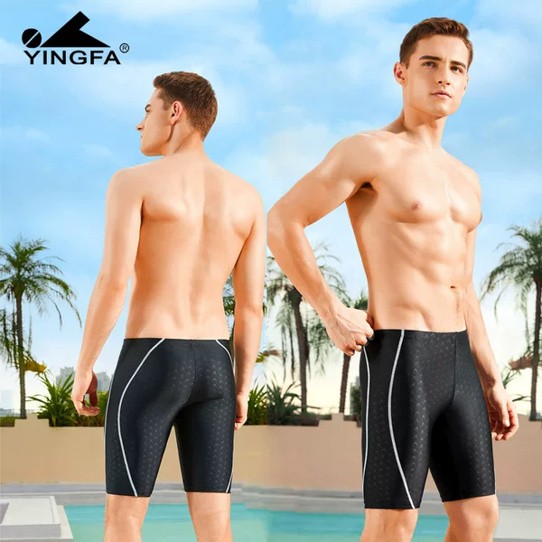 Yingfa fifth pants summary knee-length leg-wrapped swimming trunks thick belt high elastic wear-resistant chlorine-resistant swimming suit