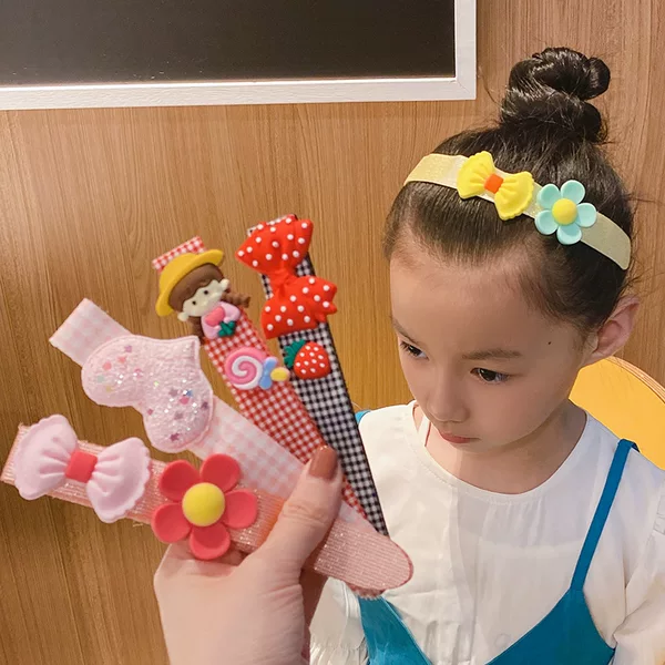 Children's Velcro Hairband TikTok Explosions Girls Long Broken Hair Bangs Posting Summer Girls Hair Accessories Headband