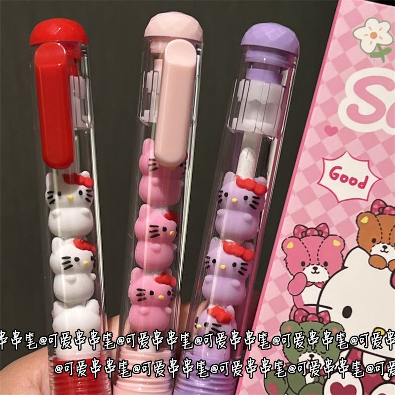 ハローキティ ストリングペン パーソナライズされたインスタイル 楽しくてかわいい 高価値減圧学生速乾筆ペン ブラック 0.5|undefined