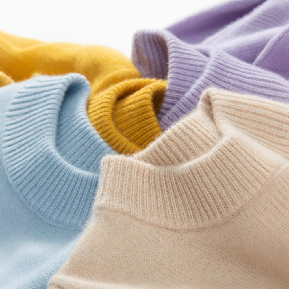 Детские кашемировые свитера для мальчиков и девочек с половинным вырезом сплошной цвет толстый вязаный кашемировый свитер для девочек