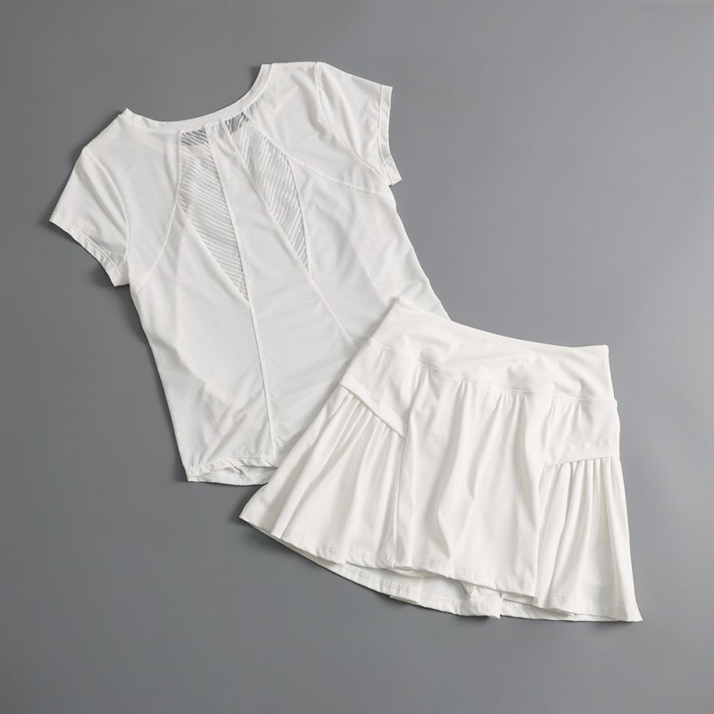 High-Looking Badminton Clothing for Women Summer 2025 New Tennis Sports Suit Running Short Skirt Fitness Clothing Quick-Drying Short-Sleeved