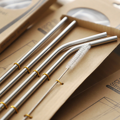 批發便攜304不鏽鋼吸管家用珍珠奶茶粗飲管套裝組合金屬非一