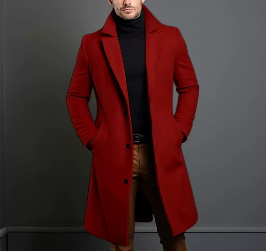 Куртка (Amazon) Цветной полуseason Woolen Coat, средняя длина, тёплая подкладка