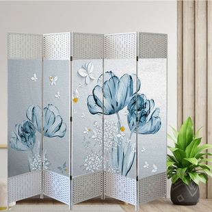 White Frame Screen Simple Partition Shelter Home Folding White Screen Living Room Living Room Entrance Beauty Salon Hotel